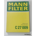 Воздушный фильтр для а/м, AUDI, CUPRA, SEAT, SKODA, VW(VOLKSWAGEN), MANN+HUMMEL C27009