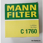Воздушный фильтр для а/м, CITROEN, LADA, MOSKVITCH, PEUGEOT, TALBOT, MANN-FILTER C1760